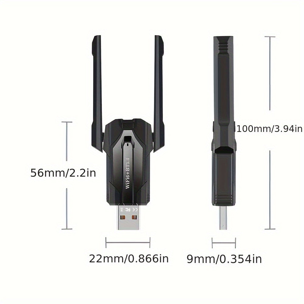 Tarjeta de red inalámbrica MCPIWOHY de doble banda 5G y WiFi 5.4, conexión USB, transmisor y receptor AP, plug & play, sin necesidad de controladores, para PC y laptop