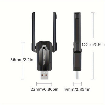 Tarjeta de red inalámbrica MCPIWOHY de doble banda 5G y WiFi 5.4, conexión USB, transmisor y receptor AP, plug & play, sin necesidad de controladores, para PC y laptop