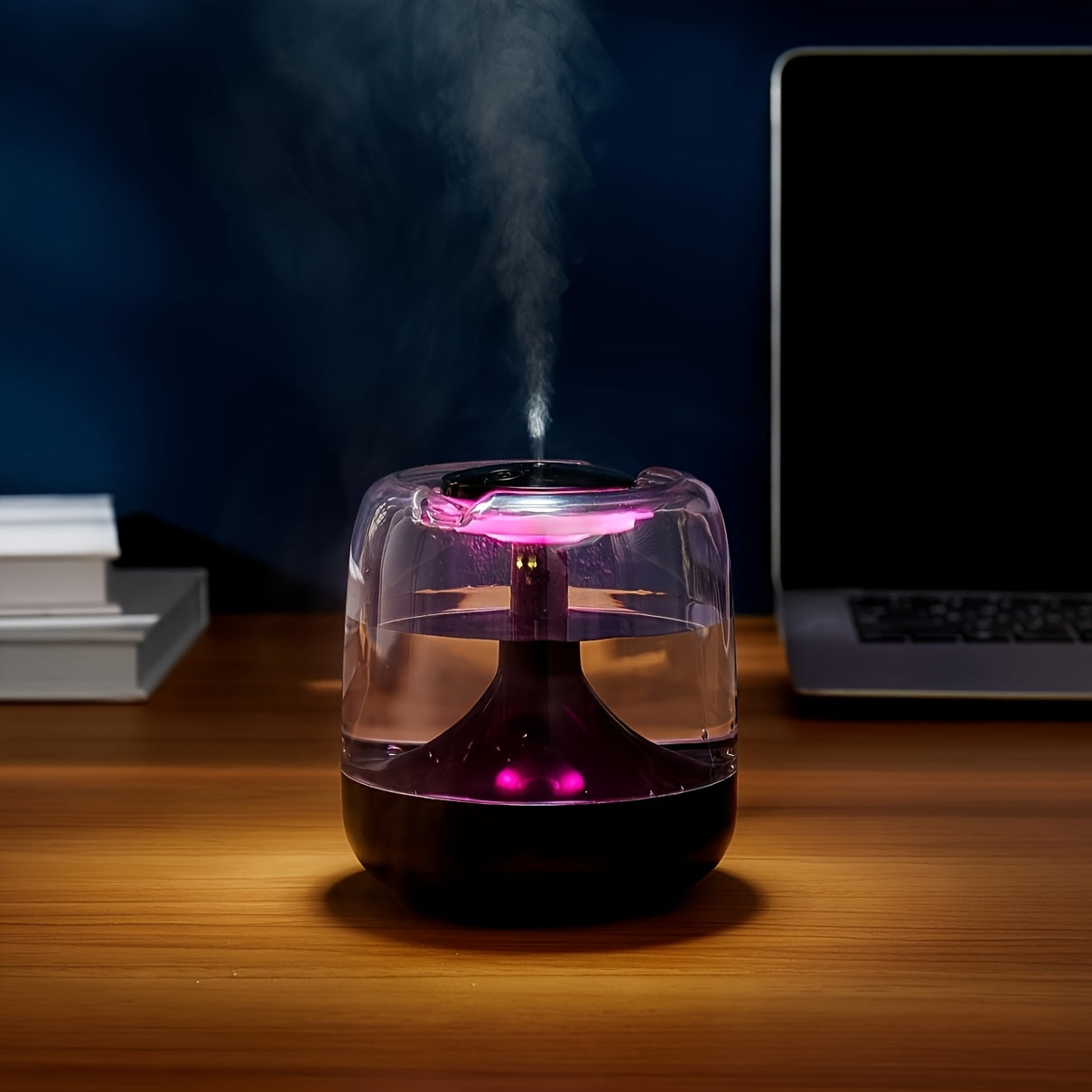 1 pieza de humidificador de alta calidad con doble neblina, luz nocturna de 7 colores, nivel de agua visible, funcionamiento continuo de 24 horas, material ABS, ideal para múltiples escenarios, regalo perfecto para vacaciones! Función de dispensador de a