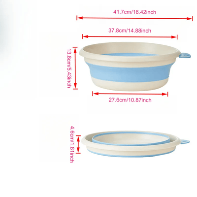 Sanrio Hello Kitty Lavabo Plegable - Fregadero Compacto con Gancho Colgante, Bañera para Lavar Platos y Pies para Cocina, Baño o Viajes - Accesorio de Baño Divertido, Diseño Antifugas, Contenedor Multiusos, Ideal para Espacios Pequeños