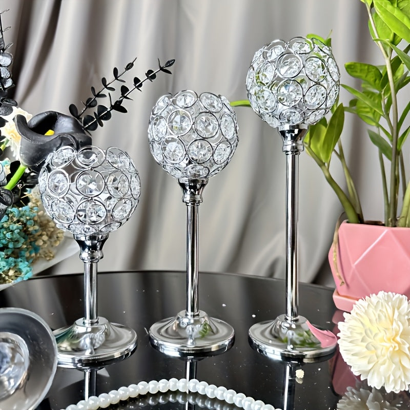 Soporte de vela de cristal elegante - A prueba de viento, ideal para Navidad, cenas de Halloween, aniversarios y decoración del hogar - Centro de mesa perfecto y accesorio de fiesta (vela no incluida)