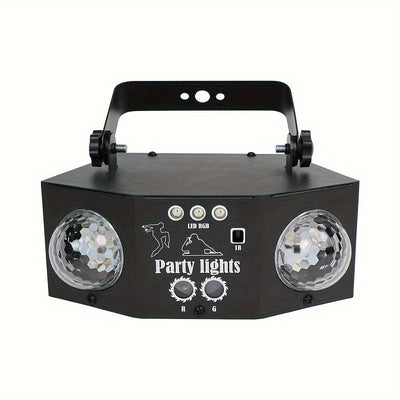 Luces de fiesta YSH - Sistema de iluminación LED de doble bola de disco comercial con control remoto, luces de proyección cambiantes de color para fiestas de DJ, eventos y festivales, ideales para Halloween, Navidad, Acción de Gracias, Año Nuevo, Día de