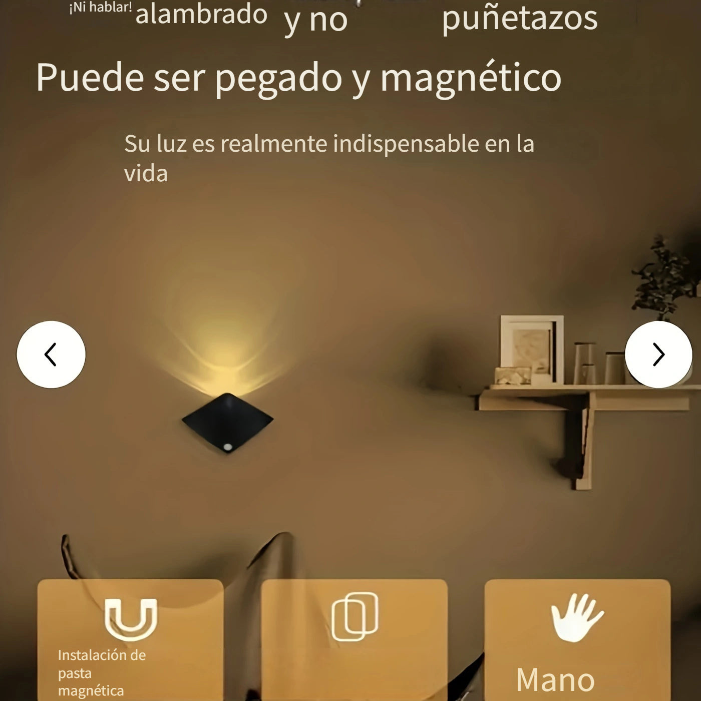 Lámpara de pared con sensor de movimiento, luces nocturnas para dormitorio, porche, balcón, pasillo, decoración de hotel, se requieren baterías AAA