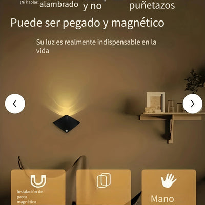 Lámpara de pared con sensor de movimiento, luces nocturnas para dormitorio, porche, balcón, pasillo, decoración de hotel, se requieren baterías AAA