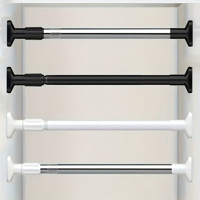 1 pieza de varilla telescópica de acero inoxidable - Instalación fácil, soporte de armario y baño sin perforación, ideal para colgar ropa, toallas y cortinas de ducha, versátil para puertas y armarios, varilla para colgar ropa