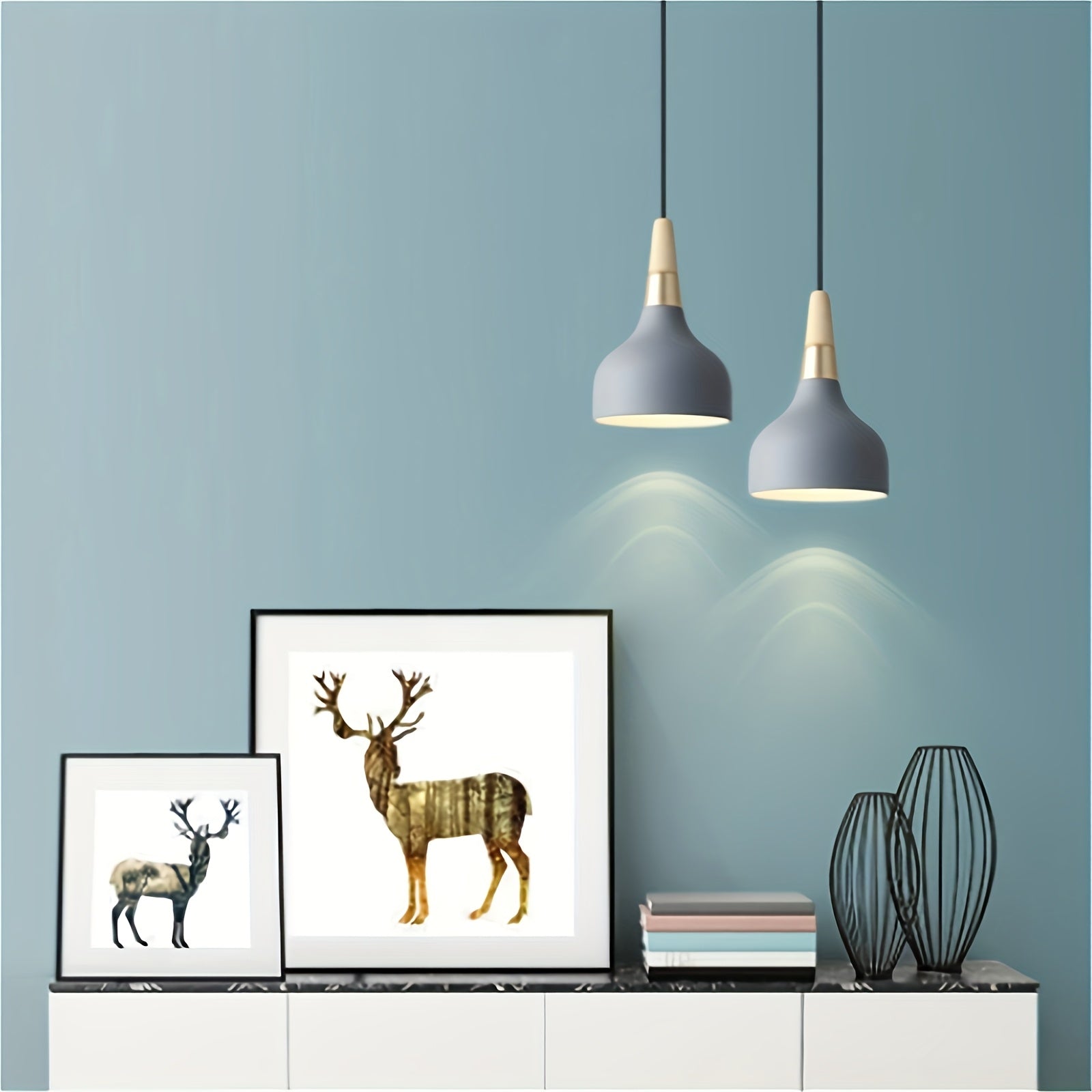 Lámpara colgante ajustable de estilo nórdico moderno, acabado de metal pulido, base E26 - Diseño minimalista gris, adecuado para isla de cocina, comedor, pasillo, dormitorio o sala de estar, iluminación semi-suspendida.