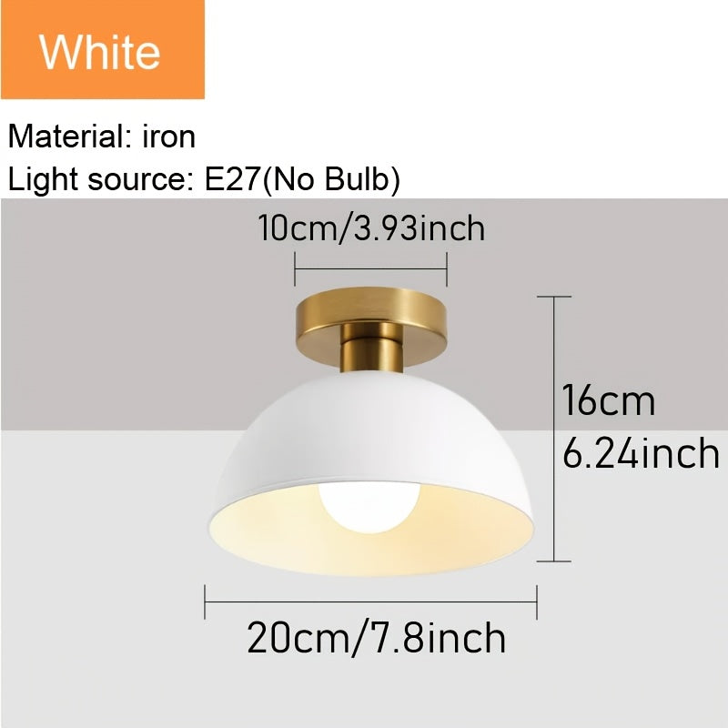2 Piezas de Lámpara de Techo Estilo Nórdico Minimalista, Pantalla Grande de 7.8 Pulgadas, Portalámparas E27, Instalación Directa, Ideal para Pasillos, Balcones, Salas y Dormitorios (Bombilla No Incluida)