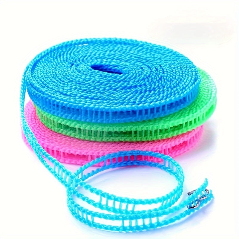 1 cuerda para ropa resistente al viento, gruesa y reforzada, para interior y exterior, sin necesidad de perforar, antideslizante, múltiples colores, ideal para camping, disponible en varias longitudes