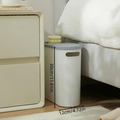 Papelera de Baño de Gran Capacidad con Tapa de Presión - Diseño Elegante y Ahorra Espacio para Esenciales del Hogar, Decoración de Regalo de Navidad/Halloween, Suministros de Baño. Accesorios de Baño, Decoración de Regalo de Navidad/Halloween