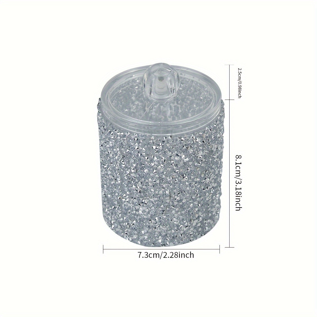 Tarro de Almacenamiento y Organización de 1 pieza con Incrustaciones de Diamantes para Muebles, Cocina, Baño, Belleza, Palillos de Dientes, Alfombrilla Redonda para Maquillaje, Cubierta para Mesa de Tocador, Caja Antipolvo Organizador