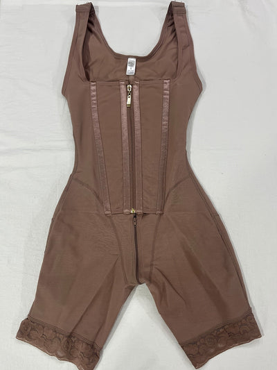 1pc Body Shaper de Cintura Alta con Detalles de Encaje, Cierre de Cremallera, Levanta Glúteos y Soporte para Senos - Elegante Mezcla de Nylon/Elastano, Ropa Interior Controladora de Abdomen