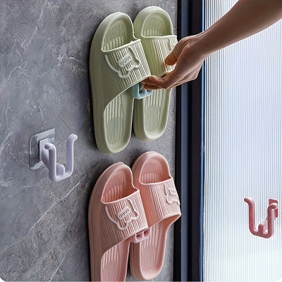 Estante plegable de plástico para zapatos, soporte de zapatillas montado en la pared sin necesidad de taladrar para el baño, organizador de almacenamiento colgante que ahorra espacio