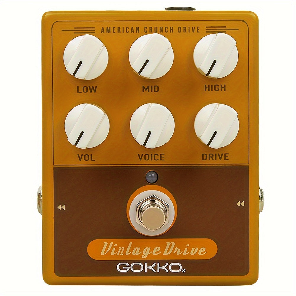 GOKKO AMPLI PEDAL VINTAGEBOX GK-33, simulador de amplificador analógico con 6 controles para moldear el tono, carcasa de aluminio resistente, efecto de radio vintage, deslizamiento suave, instalación fácil, modelo GK-33, GOKKO.