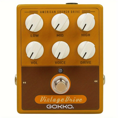 GOKKO AMPLI PEDAL VINTAGEBOX GK-33, simulador de amplificador analógico con 6 controles para moldear el tono, carcasa de aluminio resistente, efecto de radio vintage, deslizamiento suave, instalación fácil, modelo GK-33, GOKKO.