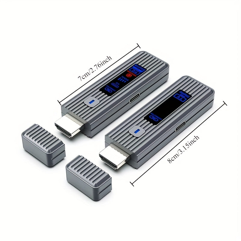 Transmisor y Receptor sin varillas LED Nuevo 1080P 60Hz 50m 8TXs a 1RX, Adaptador Extensor HDTV Compatible para Cámara, PC, Laptop, Proyector o Monitor TV, Portátil Plug and Play 2.4G/5.8G Baja Latencia