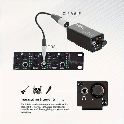 Amplificador de Auriculares Portátil Torq T-Rex 1-48V con Reducción de Ruido, Conector de Audio de Aleación de Aluminio, Relación S/N de 120dB, Ideal para Uso en Escenario - Negro, Accesorio para Computadora Personal|Equipo de Audio Profesional|Construcc