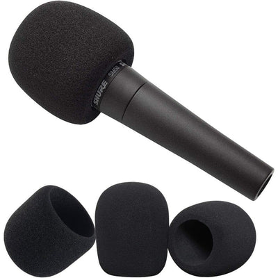 6 piezas de fundas de parabrisas de espuma negra para micrófonos - Duraderas, aislamiento acústico para uso portátil y de estudio, accesorios para micrófonos | Equipo profesional para micrófonos | Fundas de parabrisas de espuma