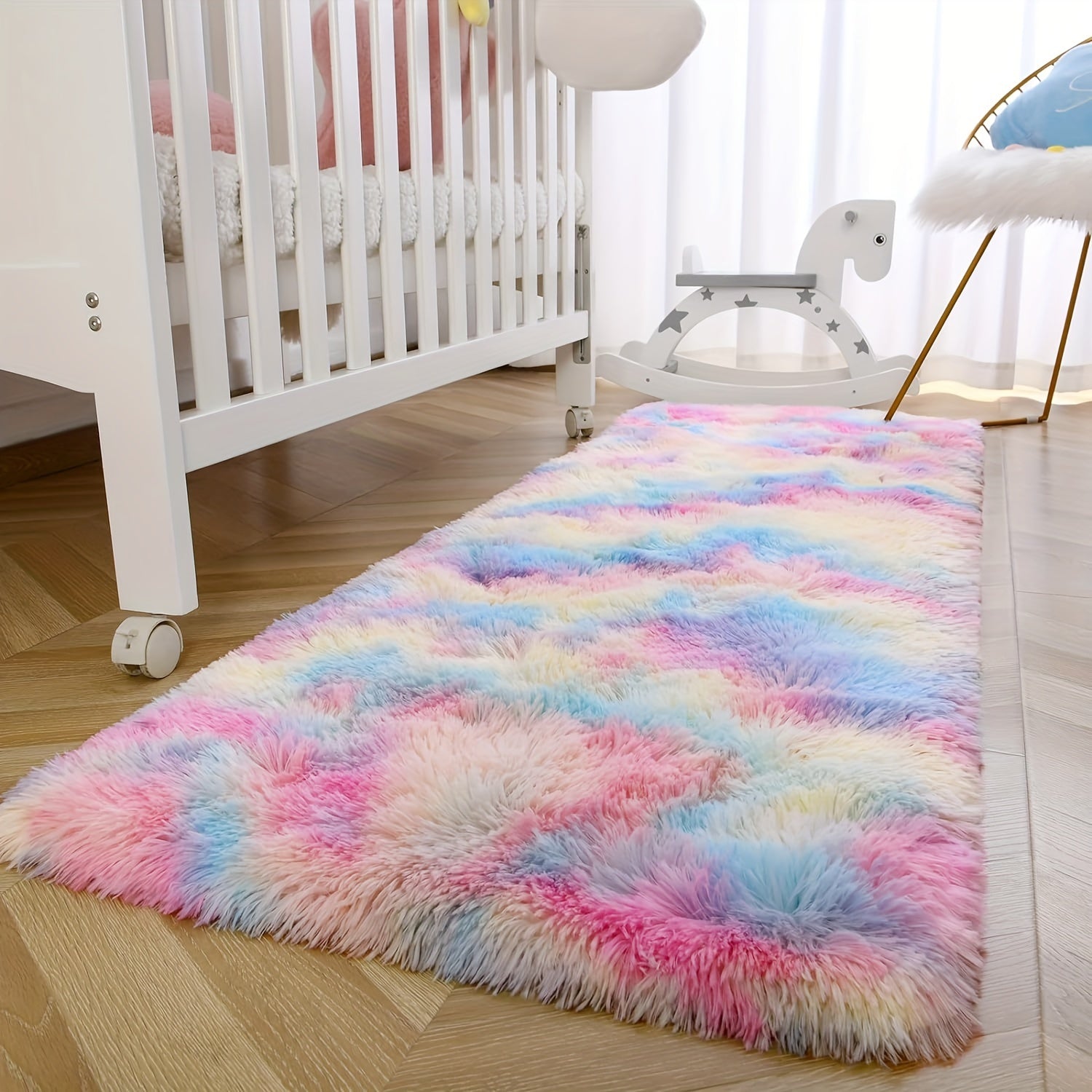 1 pieza de alfombra de área con gradiente de color de piel sedosa - Poliéster suave y acolchado, lavable en máquina, uso interior para sala de estar, dormitorio, sofá y asiento de ventana, varios tamaños disponibles (40,01 x 119,99 pulgadas a 159,99 x 23