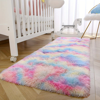 1 pieza de alfombra de área con gradiente de color de piel sedosa - Poliéster suave y acolchado, lavable en máquina, uso interior para sala de estar, dormitorio, sofá y asiento de ventana, varios tamaños disponibles (40,01 x 119,99 pulgadas a 159,99 x 23