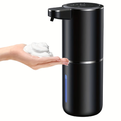 Dispensador automático de jabón en espuma de 12.8 oz con montaje en pared, pantalla de energía, recargable por USB, diseño sin contacto para baño, cocina, hotel y restaurante – Sensor inteligente, solución conveniente e higiénica