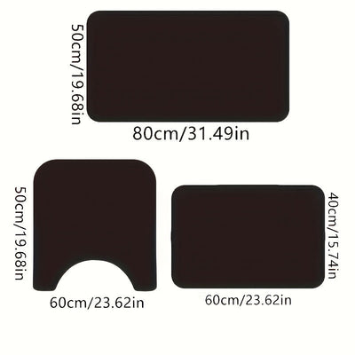3 piezas de tapetes antideslizantes de tierra de diatomeas "HOME" para baño - Suaves, de secado rápido, absorbentes, para baño, dormitorio, cocina, lavandería - Lavables a máquina, sin olor, tapete moderno y duradero para piso de baño