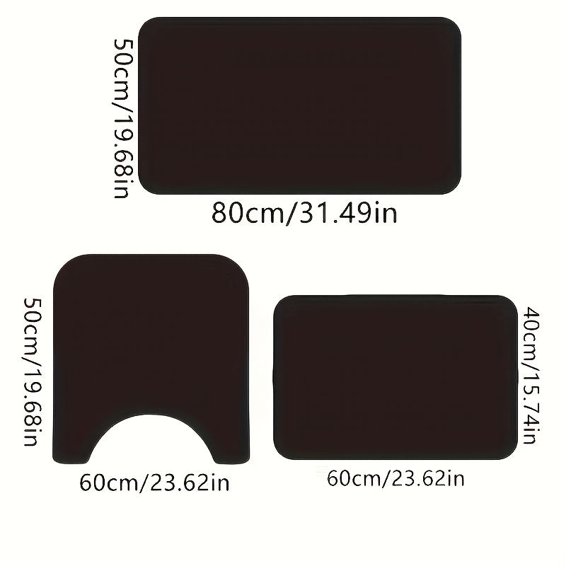 3 piezas de tapetes antideslizantes de tierra de diatomeas "HOME" para baño - Suaves, de secado rápido, absorbentes, para baño, dormitorio, cocina, lavandería - Lavables a máquina, sin olor, tapete moderno y duradero para piso de baño