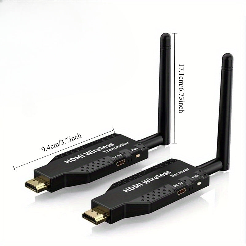 Vikefon 50M Transmisor inalámbrico HDTV + Receptor - Extensor de HDTV 1080P para PS4, Notebook a Monitor de TV, Compartir pantalla, Alimentación por USB, Conexión de HDTV a HDTV, Extensor de HDTV | HDTV inalámbrico | Alimentado por USB