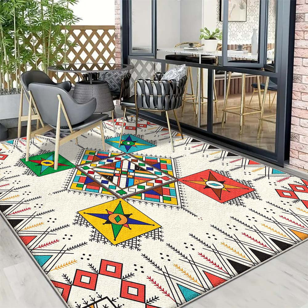 Alfombra de Terciopelo/852gsm Poliéster Estilo Francés Floral para Camping y Exteriores - Bajo Pelo, Suave, Antideslizante y Lavable a Máquina, Ideal para Interior y Exterior, Diseño Moderno Grande con Base Antideslizante en Crema