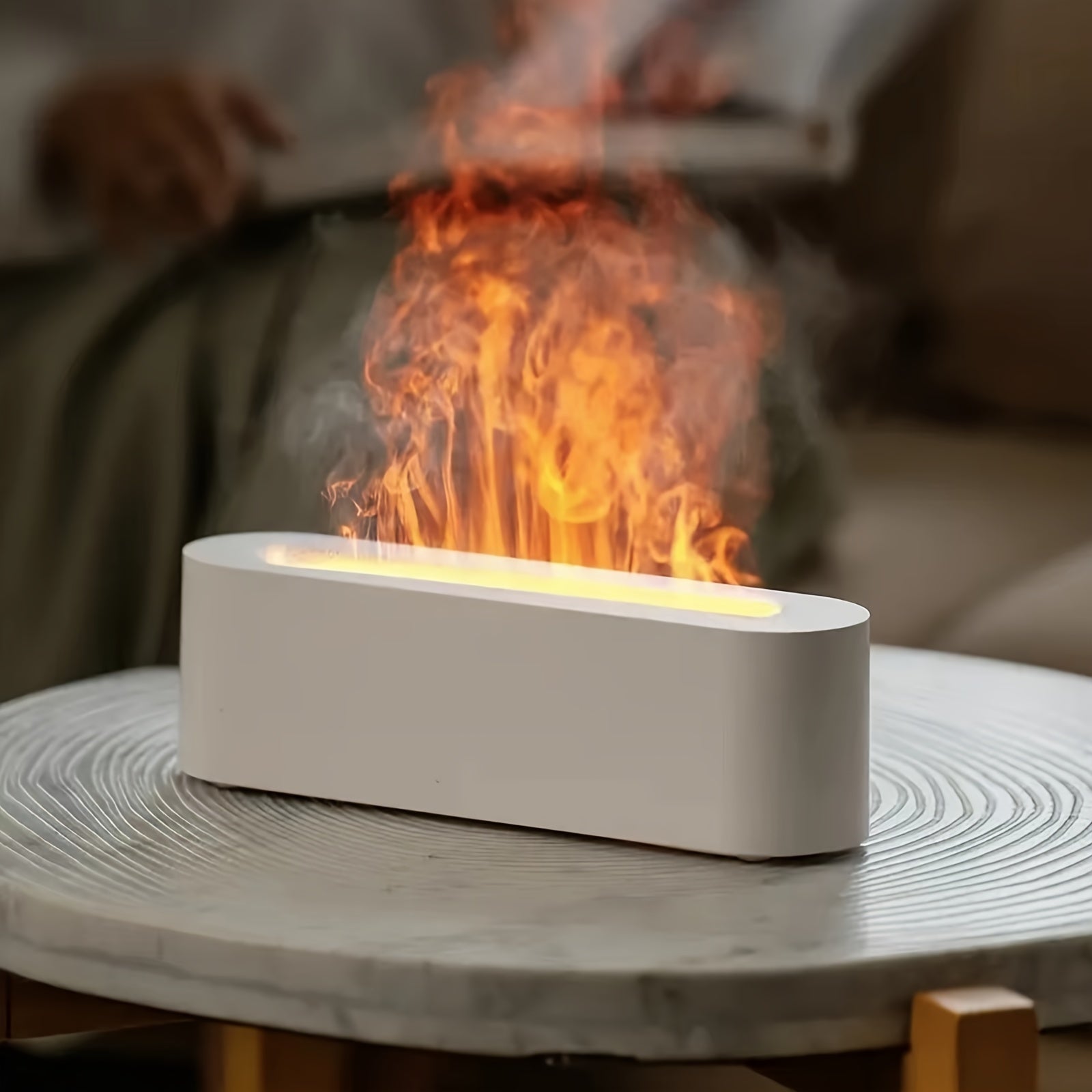 1 Juego, Humidificador De Llama Simulada Con Luz De Ambiente Colorida, Capacidad De Tanque De 150 ml, Alimentado Por USB, Humidificador De Efecto De Fuego 3D Para El Hogar, Dormitorio, Oficina, Control De Botón De Empuje, Cobertura De 10-20M2, Configurac