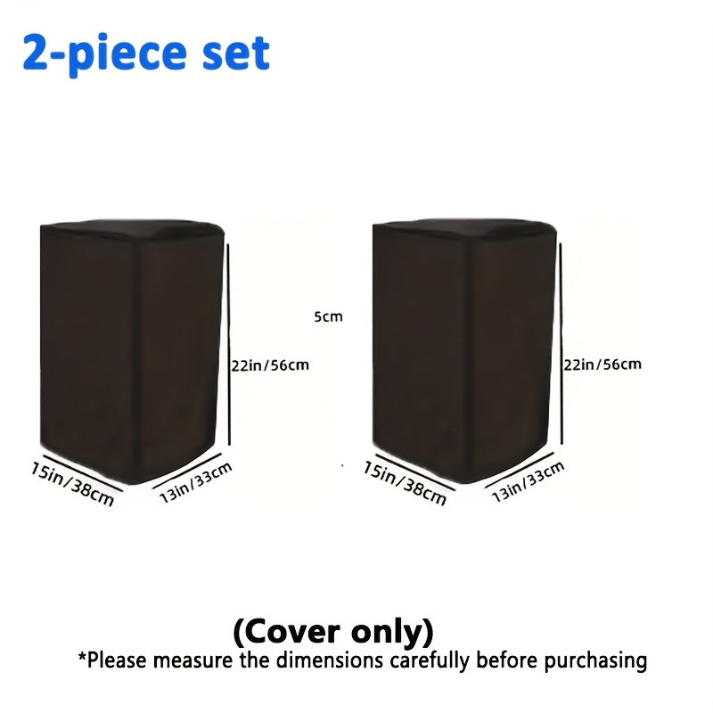 2 piezas de funda impermeable y antipolvo para altavoz - Tela Oxford plateada 210D con fondo ajustable por cordón, (tamaños 10", 12", 15")