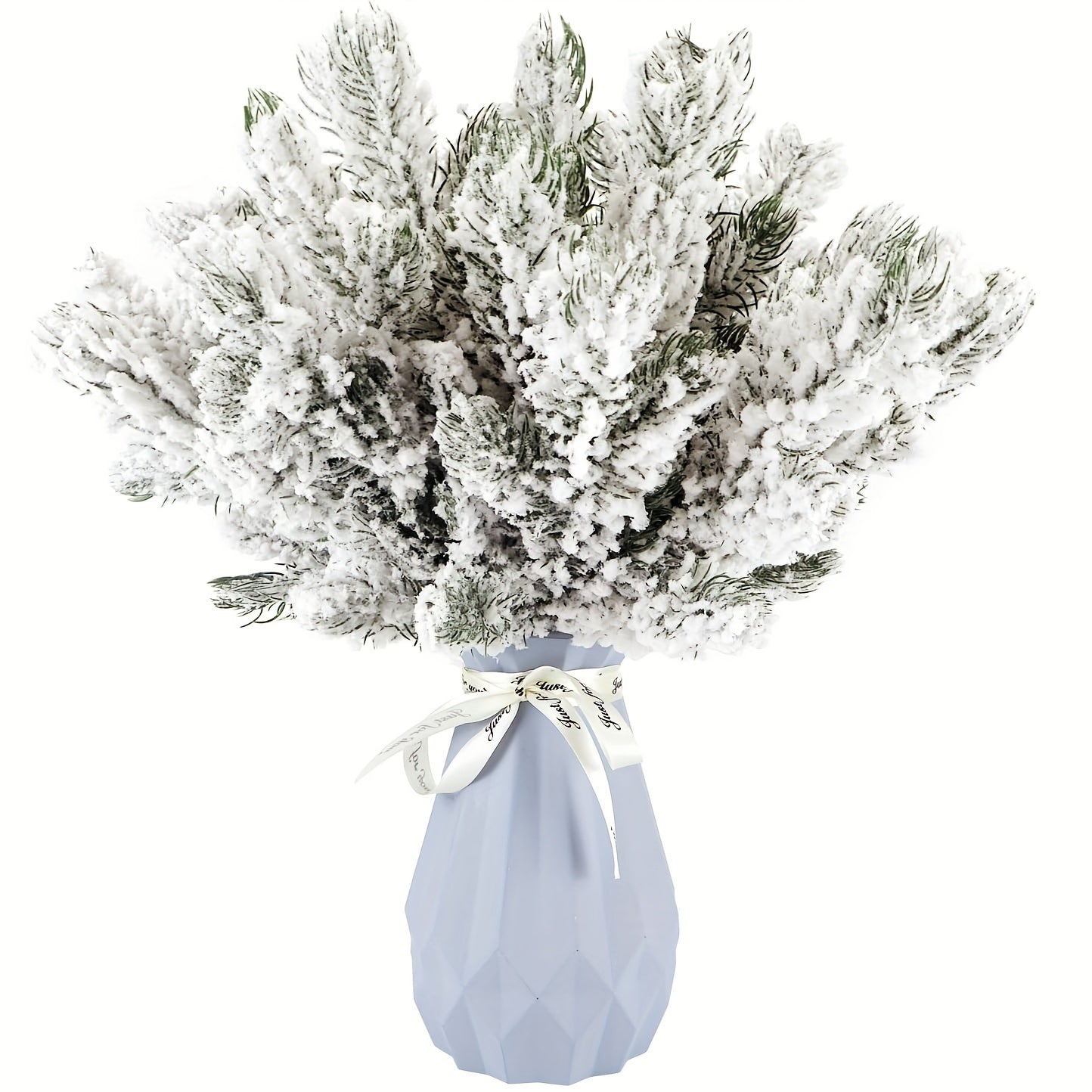 Elección popular] 10 ramas artificiales de pino con efecto nevado, ramas de pino falsas con escarcha para árbol de Navidad, coronas, guirnaldas y decoración navideña, ramitas, esprays y manualidades