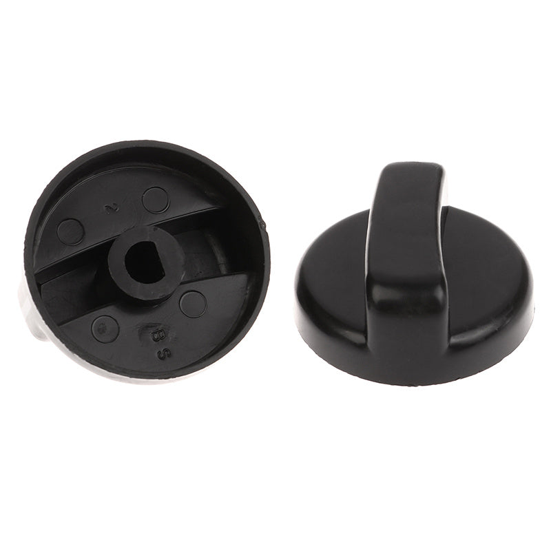 2 piezas de Perillas Negras de Plástico para Estufa de Gas de 8mm - Perillas de Control Duraderas y Resistentes al Arañazos con Agujero Fácil de Montar y Manija Giratoria para Quemador de Encimera, Horno, Diseño Minimalista | Construcción de Plástico de