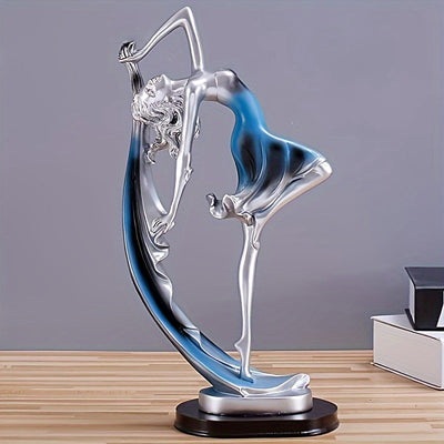 Estatua de Bailarina de Ballet 1 pieza - Escultura de Resina Hecha a Mano con Posición Compleja de Bailarina, Decoración para Interiores/Exteriores en Sala de Estar, Dormitorio, Oficina, Estante, Escritorio - Pieza Central Elegante