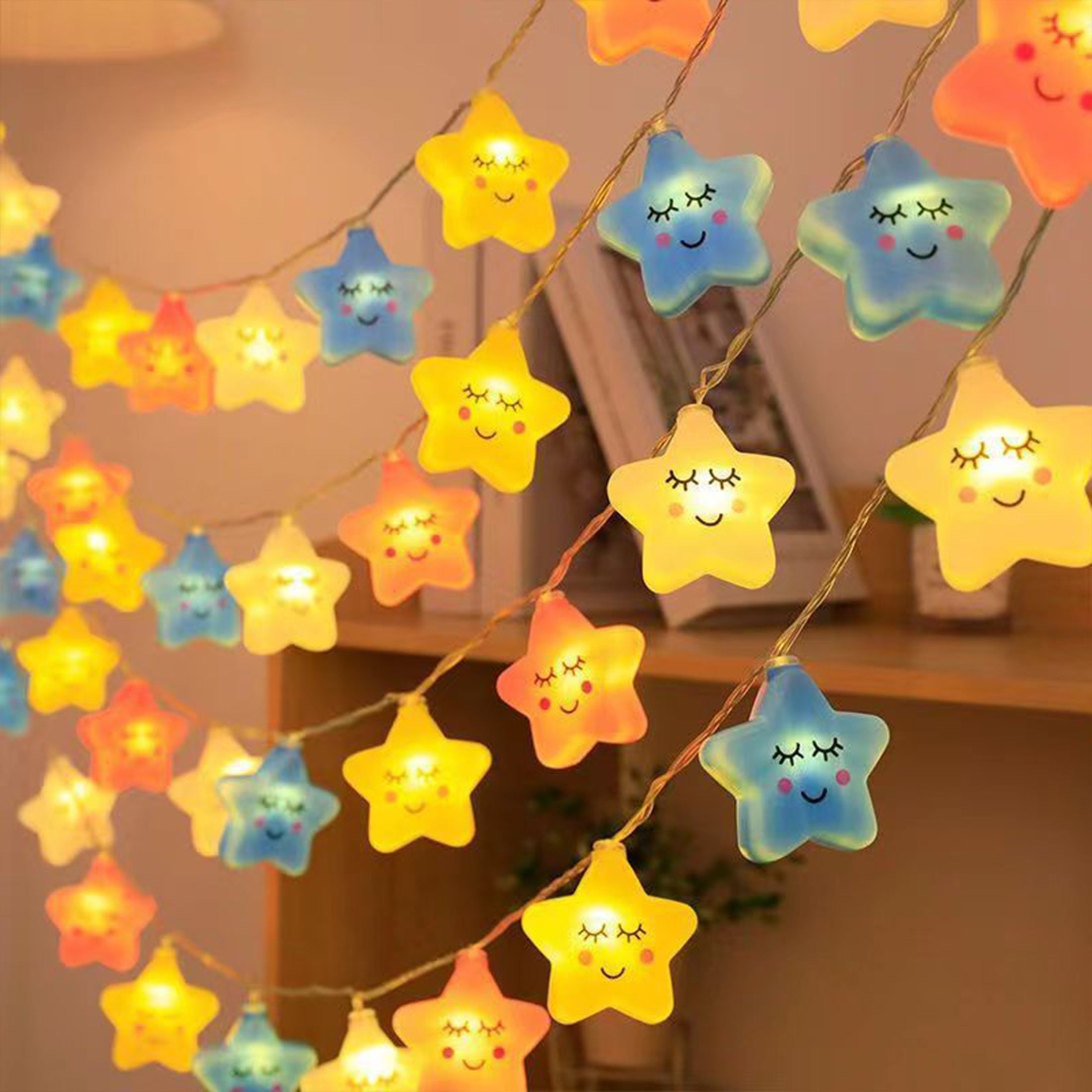 Luces LED de estrellas coloridas, decoración para habitación, 1 unidad