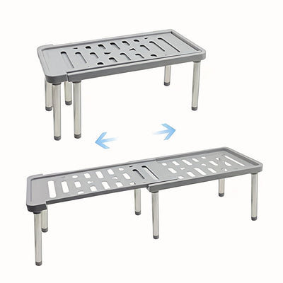 Estante extensible multifuncional de 1 pieza, accesorios de cocina, organizador de especias, tamaño grande, estante de almacenamiento para utensilios de cocina, separador de gabinete, organizador de ollas. Estante de almacenamiento extensible para debajo