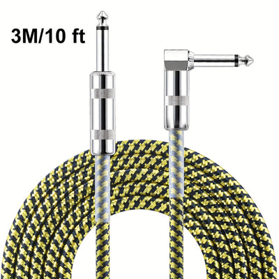 Cable de conexión para instrumentos JUSTPRO de 6.35 mm, para guitarra eléctrica y bajo, forma redonda, macho a macho, alta fidelidad, sin distorsión de sonido, compatible con bocinas e instrumentos, ideal para Pascua, temporada de graduaciones, accesorio