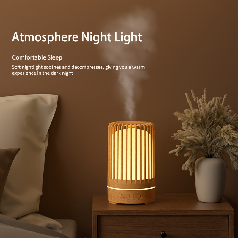 Difusor de aromas con tecnología Soundwave y luces LED de 7 colores, humidificador silencioso, mini difusor de aceites esenciales con USB para dormitorio, oficina, café y yoga, diseño de jaula de pájaro, temporizador, humidificador de aire, 150 ml, SAP