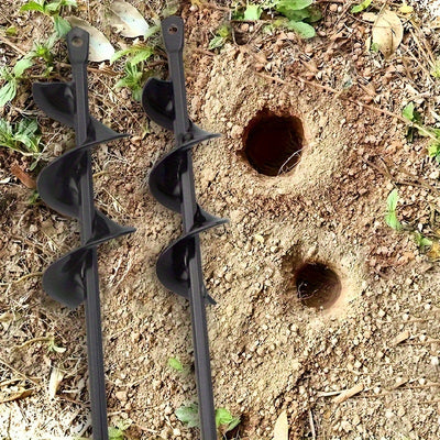 Broca Espiral para Jardín de Alta Resistencia, 1 pieza, 3.99x45.01cm/5.0x45.01cm - Construcción Metálica Duradera, Vástago Hexagonal, Ideal para Perforación y Excavación Eficiente del Suelo, Perfecta para Cavar Agujeros en Jardines y Plantar