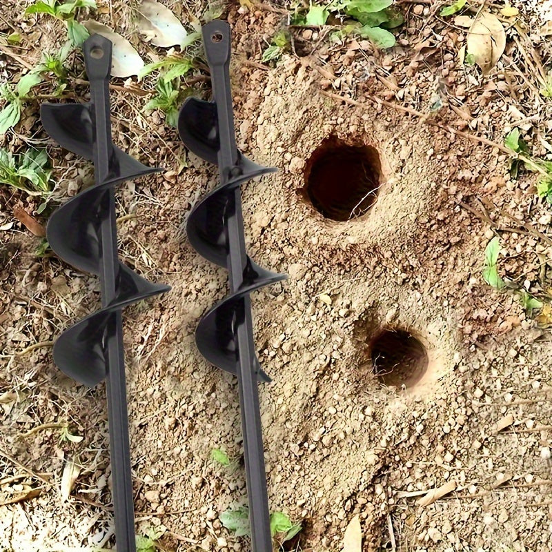 Broca Espiral para Jardín de Alta Resistencia, 1 pieza, 3.99x45.01cm/5.0x45.01cm - Construcción Metálica Duradera, Vástago Hexagonal, Ideal para Perforación y Excavación Eficiente del Suelo, Perfecta para Cavar Agujeros en Jardines y Plantar