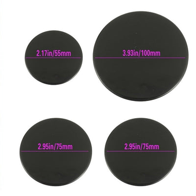 Conjunto de 4 accesorios compatibles para estufas de gas empotradas SABAF, que incluye cubiertas para los quemadores en tamaños: 1 pieza de 55 mm, 2 piezas de 75 mm y 1 pieza de 100 mm.