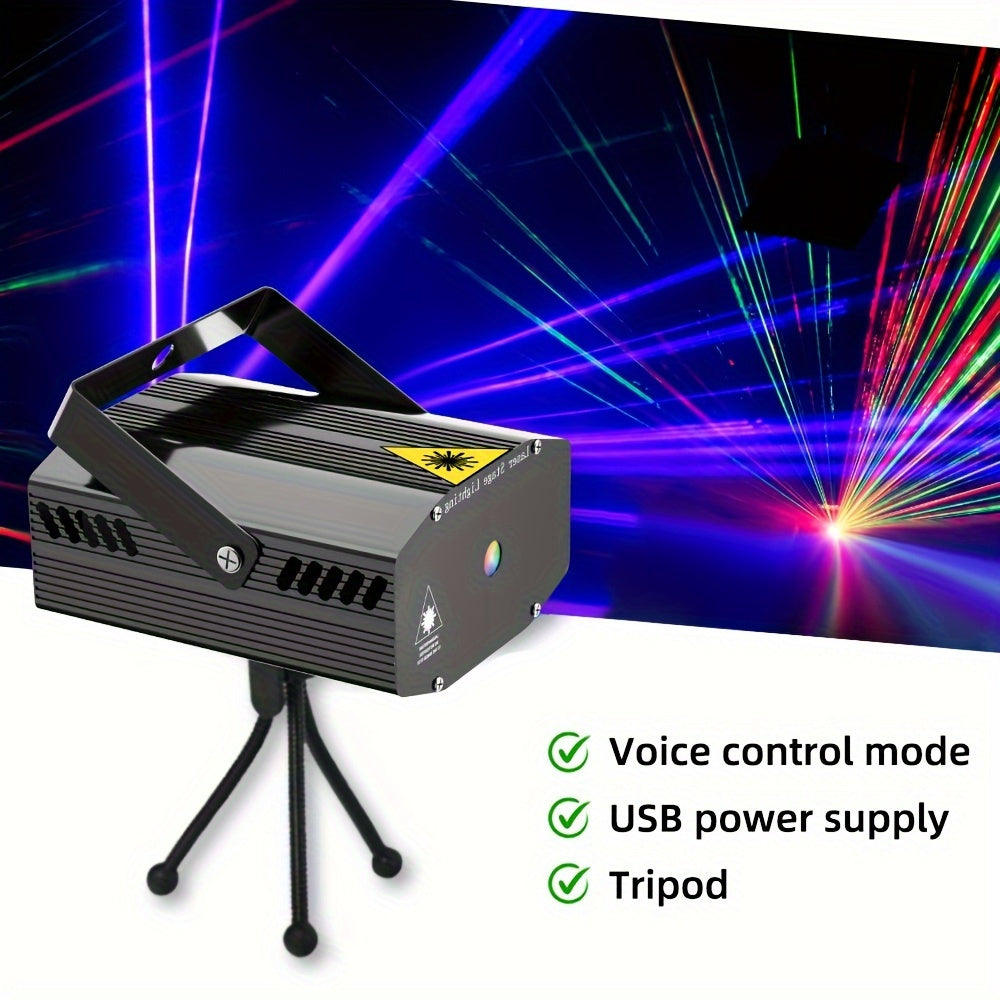 2 luces láser, control de iluminación por sonido, efecto estrellas, haz de línea, luz para fiestas, discoteca, karaoke, ideal para iluminación de interiores, habitación, sala, bandas