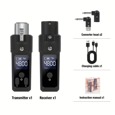 1pc Sistema de Transmisor y Receptor de Micrófono Inalámbrico NXG, Largo Alcance de 2.4GHz, Anti-Silbido, Reducción de Ruido, Alimentado por USB, Conector XLR, para Micrófonos Condensadores y Dinámicos, Mezcladores, Amplificadores de Instrumentos, Altavo