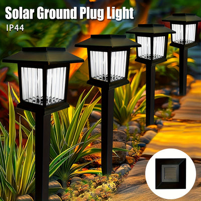 6 luces solares de jardín con clavijas - Iluminación LED exterior para caminos, luz cálida/blanca, encendido/apagado automático, fácil instalación, ideal para jardín, cabaña, parque o calle - Regalo perfecto para Navidad y Halloween, iluminación solar ex