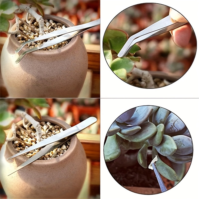 Juego de Herramientas de Jardinería Mini de 15 Piezas para Suculentas y Plantas Pequeñas - Kit Duradero de Plástico/Metal Negro con Mangos, Incluye Paleta, Pala, Botella de Spray y Más - Perfecto para el Cuidado de Plantas de Interior y Micro Paisaje, He
