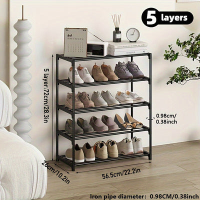 1 estante para zapatos de varios niveles, resistente, fácil de armar, organizador de calzado para entrada, pasillo, dormitorio, sala, hogar o residencia, 2 a 8 capas