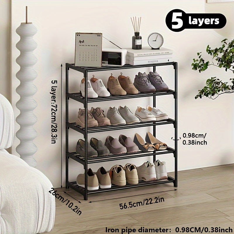 1 estante para zapatos de varios niveles, resistente, fácil de armar, organizador de calzado para entrada, pasillo, dormitorio, sala, hogar o residencia, 2 a 8 capas
