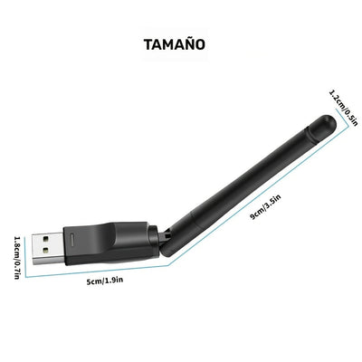 Adaptador de red portátil, Wifi de 2,4G con una velocidad máxima de 150Mbps, con una antena Wifi de alta ganancia, compatible con WPA-PSK/WPA2-PSK para un uso seguro de la red, adecuado para Windows 11, 10, 8, 7 y XP en escritorios y portátiles.