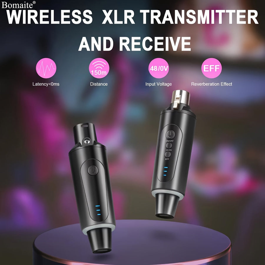 Sistema inalámbrico de transmisor y receptor de micrófono Bomaite XLR, carga USB, potencia máxima de 5W, mezclador de audio portátil tipo C para micrófonos dinámicos y de condensador, sistemas de PA - sin cargador incluido