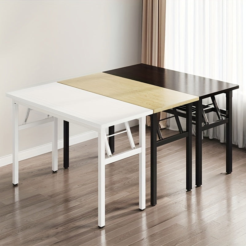 Disponible en 3 colores, mesa plegable portátil para uso doméstico, escritorio de entrenamiento fácil de montar, mesa rectangular para computadora de sala o estudio