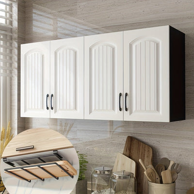 1pc Colgante de cocina de acero inoxidable ahorrador de espacio - Incluye tabla de cortar y rack de tapa, organizador de puerta de gabinete fácil de instalar para herramientas de cocina y artículos esenciales de baño